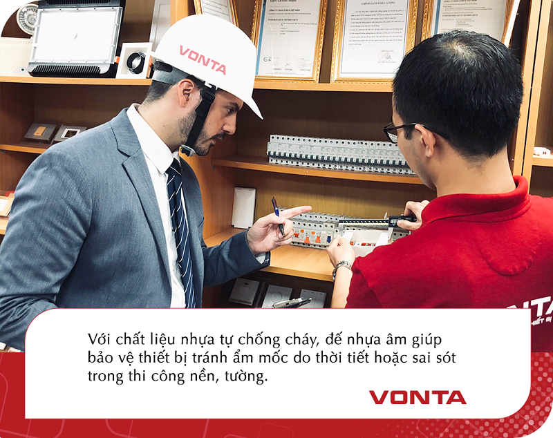 Đế nhựa âm, ống luồn dây điện VONTA