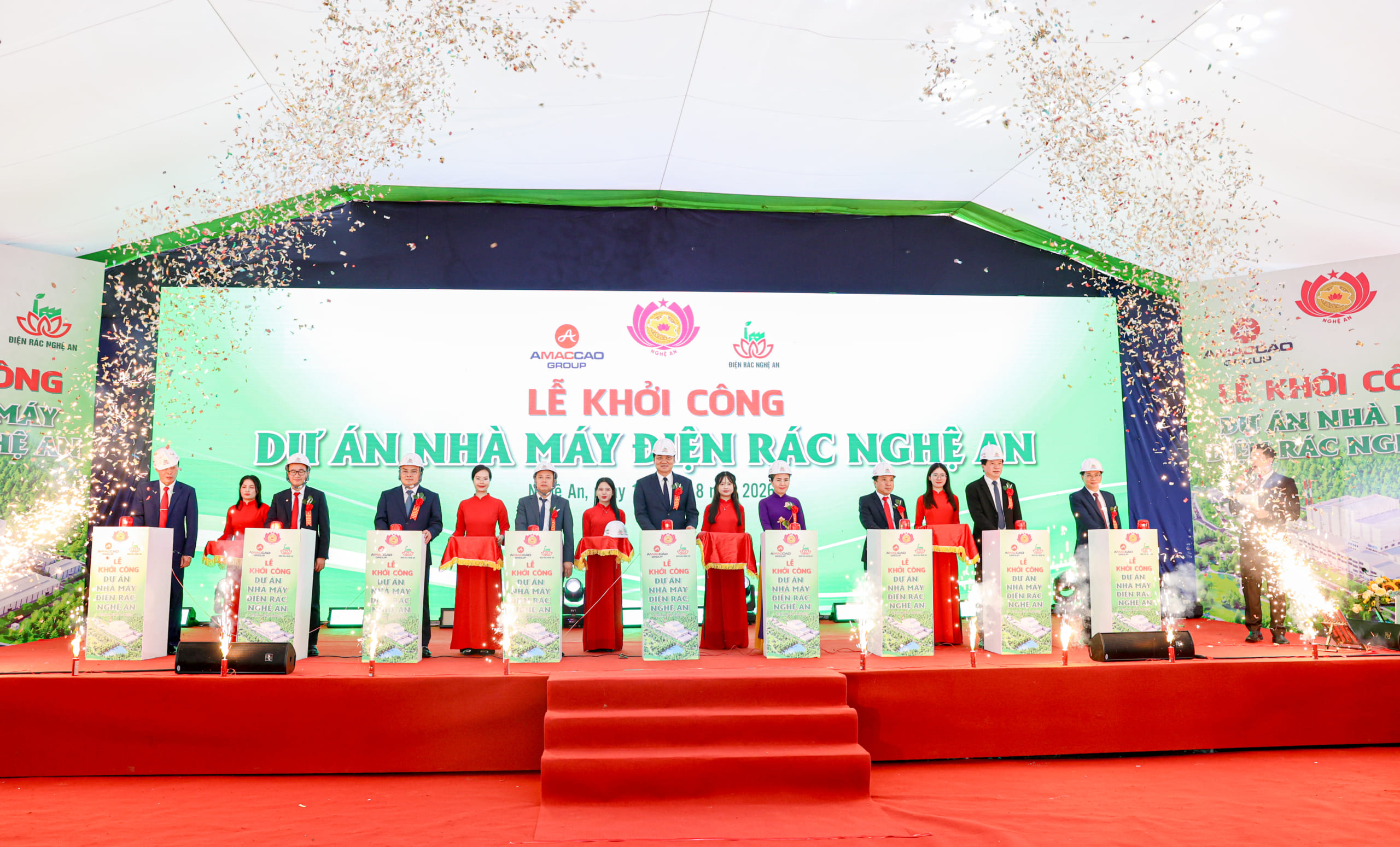 Hệ Sinh Thái Tập Đoàn AMACCAO Khởi Công Nhà Máy Điện Rác Nghệ An